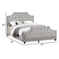 Gia Upholstered California King Bed Clipped Corners Smooth Gray Polyester By Casagear Home BM301350