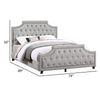 Gia Upholstered California King Bed Clipped Corners Smooth Gray Polyester By Casagear Home BM301350