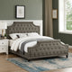 Gia Upholstered California King Bed, Clipped Corners, Rich Brown Polyester