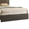 Cato Queen Size Bed Upholstered Brown Headboard Gray By Casagear Home