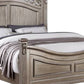 Aza Traditional Wood Queen Size Bed Leaf Carvings Champagne Gold Finish By Casagear Home BM301362