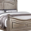 Aza Traditional Wood Queen Size Bed Leaf Carvings Champagne Gold Finish By Casagear Home
