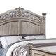 Aza Traditional Wood Queen Size Bed Leaf Carvings Champagne Gold Finish By Casagear Home