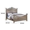 Aza Traditional Wood Queen Size Bed Leaf Carvings Champagne Gold Finish By Casagear Home