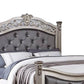 Jax California King Bed Button Tufted Upholstered Headboard Champagne By Casagear Home BM301363