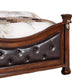 Jax California King Bed Button Tufted Upholstered Headboard Cherry Brown By Casagear Home