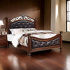 Jax Traditional Queen Size Bed Tufted Upholstered Headboard Cherry Brown By Casagear Home BM301371