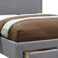 Bovi California King Bed 2 Storage Drawers Fully Upholstered Stone Gray By Casagear Home BM301391