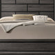 Mazie Queen Bed Brick Style Headboard Black Tapered Legs Oak Gray Wood
