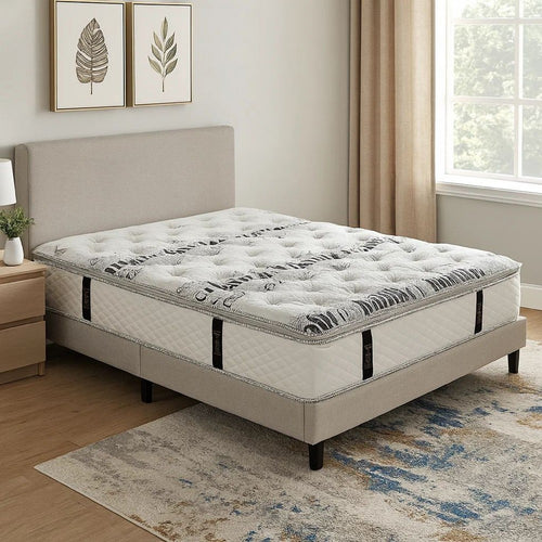 Ayu 12 Inch Pocket Coil California King Mattress, Bamboo Cotton Top, White