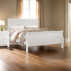 Nin King Size Sleigh Bed, Minimalist Style Headboard, Classic White Wood By Casagear Home