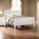 Nin King Size Sleigh Bed, Minimalist Style Headboard, Classic White Wood By Casagear Home