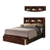 Queen Bed with Storage Footboard Bookcase Headboard Modern Cherry Brown By Casagear Home BM301423