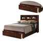 Queen Bed with Storage Footboard Bookcase Headboard Modern Cherry Brown By Casagear Home BM301423