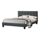 Dex Modern Platform King Size Bed, Plush Tufted Upholstery, Charcoal Gray