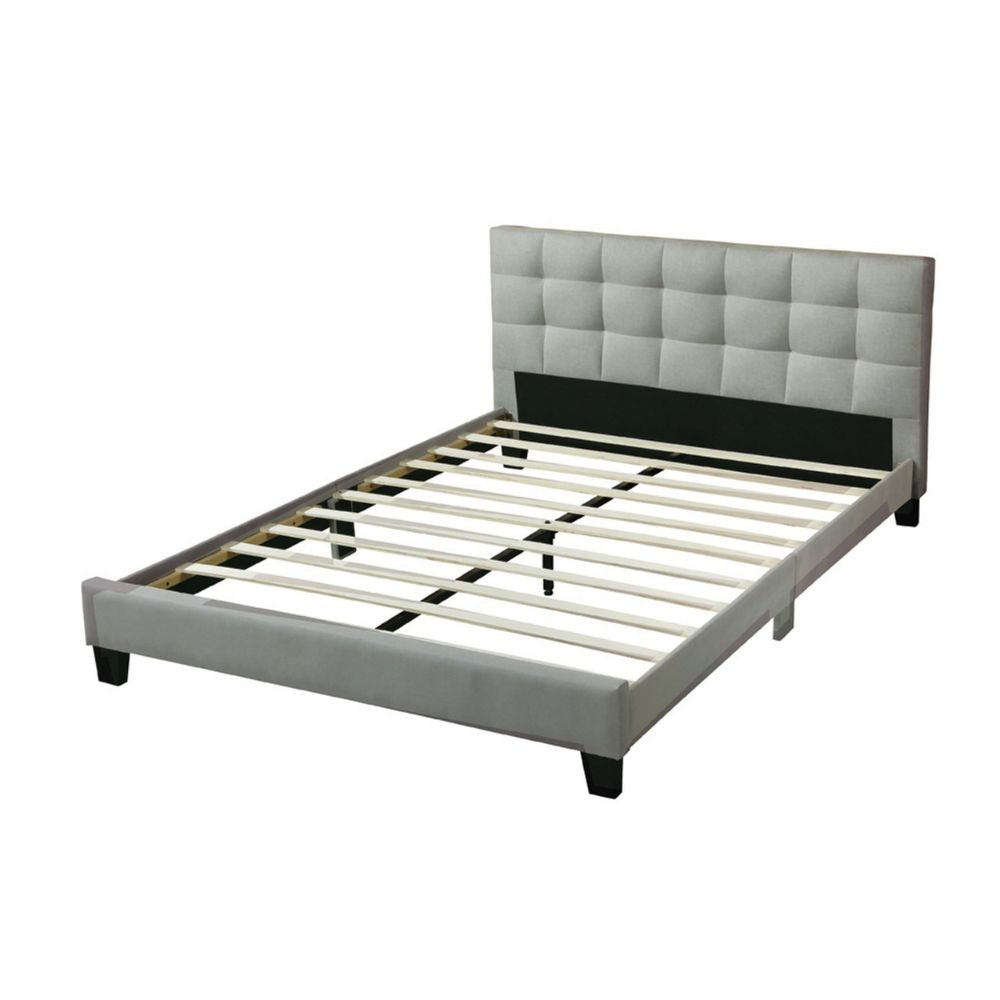 Dex Modern Platform California King Bed Tufted Upholstery Light Gray By Casagear Home BM301429