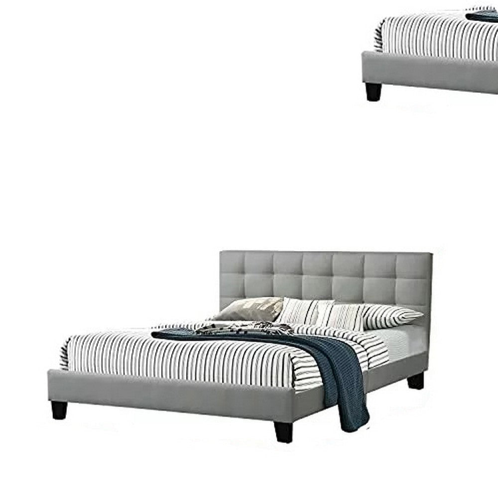 Dex Modern Platform California King Bed Tufted Upholstery Light Gray By Casagear Home