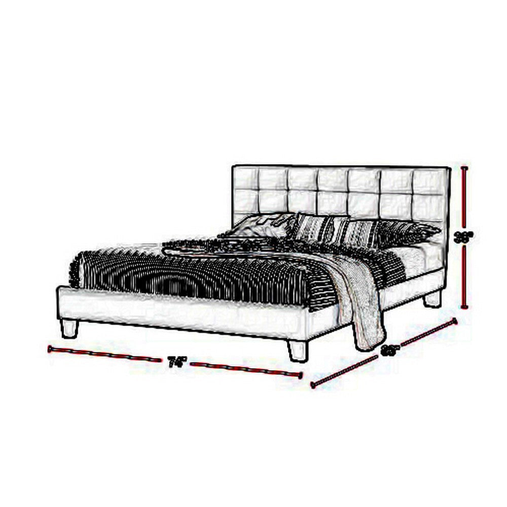 Dex Modern Platform California King Bed Tufted Upholstery Light Gray By Casagear Home