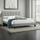 Dex Modern Platform King Size Bed, Plush Tufted Upholstery, Light Gray