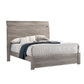 Posy Platform California King Bed, Split Headboard, Distressed Gray Wood By Casagear Home