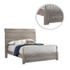Posy Platform Queen Size Bed with Split Headboard Distressed Gray Wood BM301443