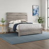 Posy Platform Queen Size Bed with Split Headboard, Distressed Gray Wood