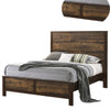 Roki Platform King Size Bed with Panel Design Rustic Dark Brown Finish By Casagear Home BM301445