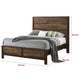 Roki Platform King Size Bed with Panel Design Rustic Dark Brown Finish By Casagear Home BM301445