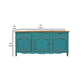 74 Inch Sideboard Buffet Cabinet 3 Doors and Drawers Painted Teal Finish By Casagear Home BM301528