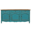 74 Inch Sideboard Buffet Cabinet, 3 Doors and Drawers, Painted Teal Finish By Casagear Home