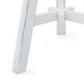 17’’ Accent Stool Brown Seat Hand Painted White Tripod Legs By Casagear Home BM301533