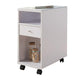 20 Inch Rolling Chairside Table Single Drawer 2 Open Shelves Crisp White By Casagear Home BM301554