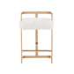 26’’ Counter Stool Gold Metal Frame White Faux Fur Seating By Casagear Home BM301729