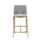 Cid Era 26’’ Counter Height Stool Gray Fabric Brass Legs By Casagear Home BM301734