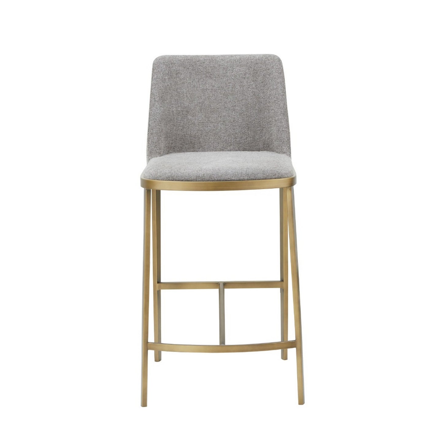 Cid Era 26’’ Counter Height Stool Gray Fabric Brass Legs By Casagear Home BM301734