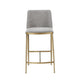 Cid Era 26’’ Counter Height Stool Gray Fabric Brass Legs By Casagear Home BM301734