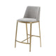 Cid Era 26’’ Counter Height Stool Gray Fabric Brass Legs By Casagear Home BM301734