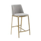 Cid Era 26’’ Counter Height Stool Gray Fabric Brass Legs By Casagear Home BM301734