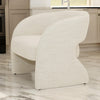 31" Accent Chair, Cream Fabric, Curved Back, Plush SeatBy Casagear Home