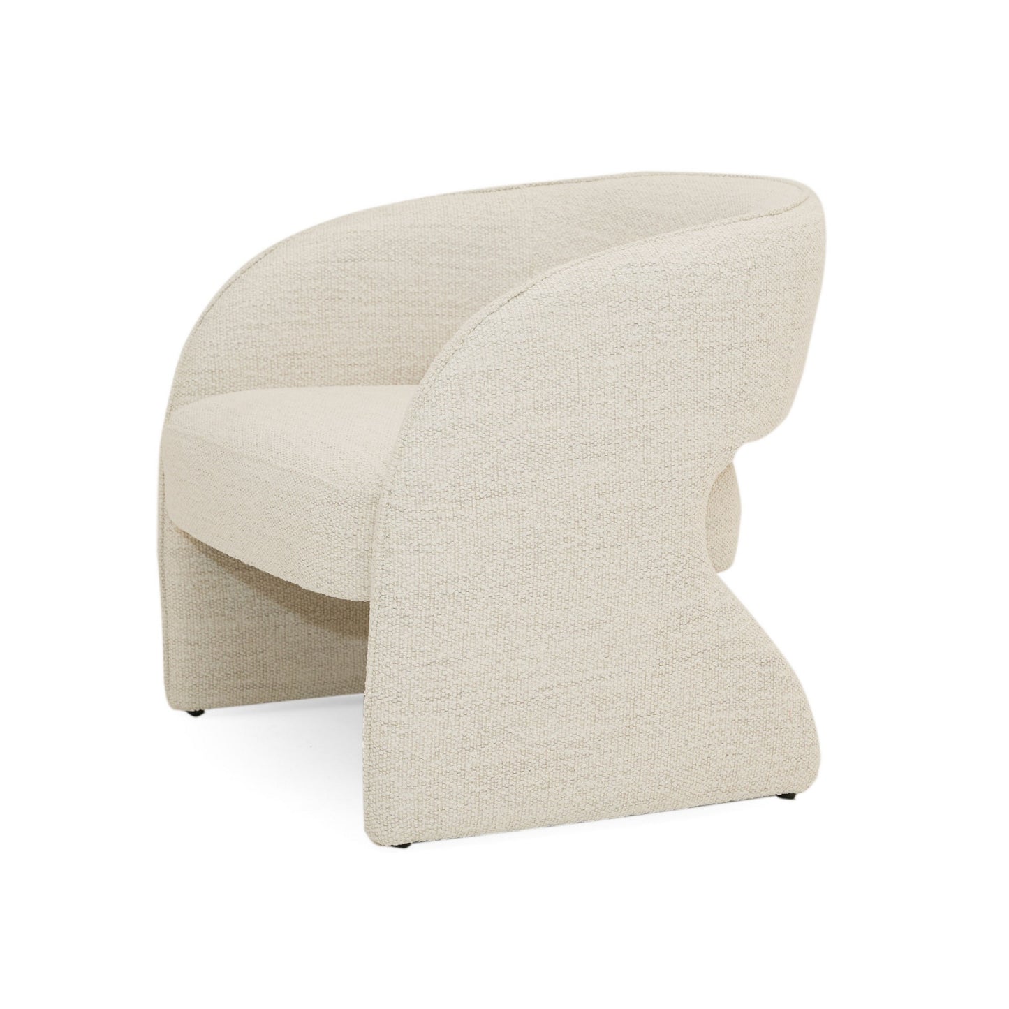 31’’ Accent Chair Cream Fabric Curved Back Plush SeatBy Casagear Home BM301746