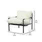 27’’ Accent Chair Black Metal Frame Cushioned Seat White By Casagear Home BM301751