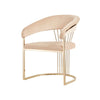 24’’ Dining Chair Beige Velvet Seat Gold Cantilever Windsor By Casagear Home BM301777