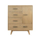 Cid 47 Inch Tall Dresser Chest 4 Drawers 1 Cabinet Light Brown Walnut By Casagear Home BM301822