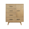 Cid 47 Inch Tall Dresser Chest 4 Drawers 1 Cabinet Light Brown Walnut By Casagear Home BM301822