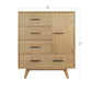 Cid 47 Inch Tall Dresser Chest 4 Drawers 1 Cabinet Light Brown Walnut By Casagear Home BM301822