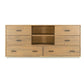 Noe Col 63 Inch Dresser, Felt Lined Drawers, Single Shelf, Walnut Veneer By Casagear Home