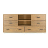 Noe Col 63 Inch Dresser, Felt Lined Drawers, Single Shelf, Walnut Veneer By Casagear Home