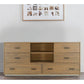 Noe Col 63 Inch Dresser Felt Lined Drawers Single Shelf Walnut Veneer By Casagear Home BM301833