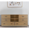 Noe Col 63 Inch Dresser Felt Lined Drawers Single Shelf Walnut Veneer By Casagear Home BM301833