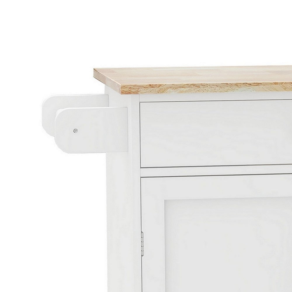 36" Kitchen Islend Towel Rack, Double Door Cabinet, White By Casagear Home